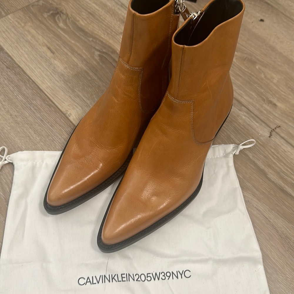 New Designer Calvin Klein 205W39NYC boots.  Leather.